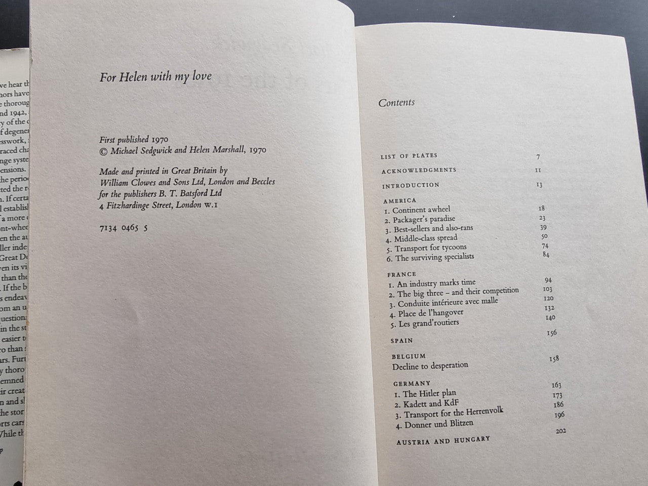 Cars of the 1930s (Michael Sedgwick, 1970, 1st Edition)