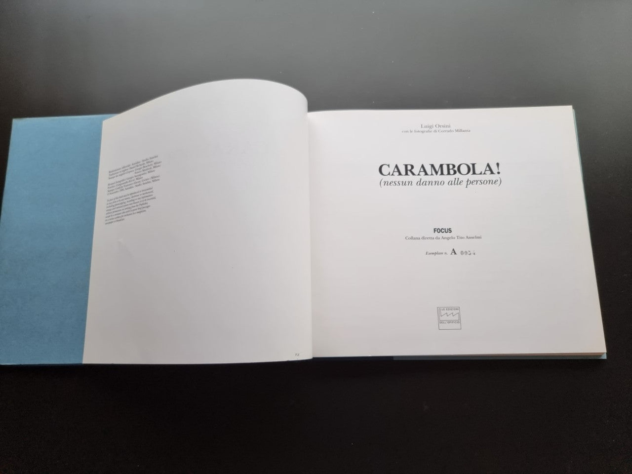 Carambola! (Nessun Danno Alle Persone) (Luigi Orsini, 1996) English & Italian Text