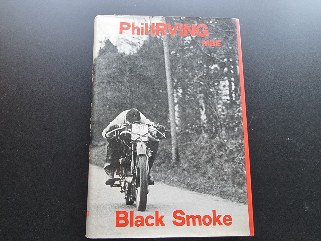 Book cover, red and black, Black Smoke by Phil Irving