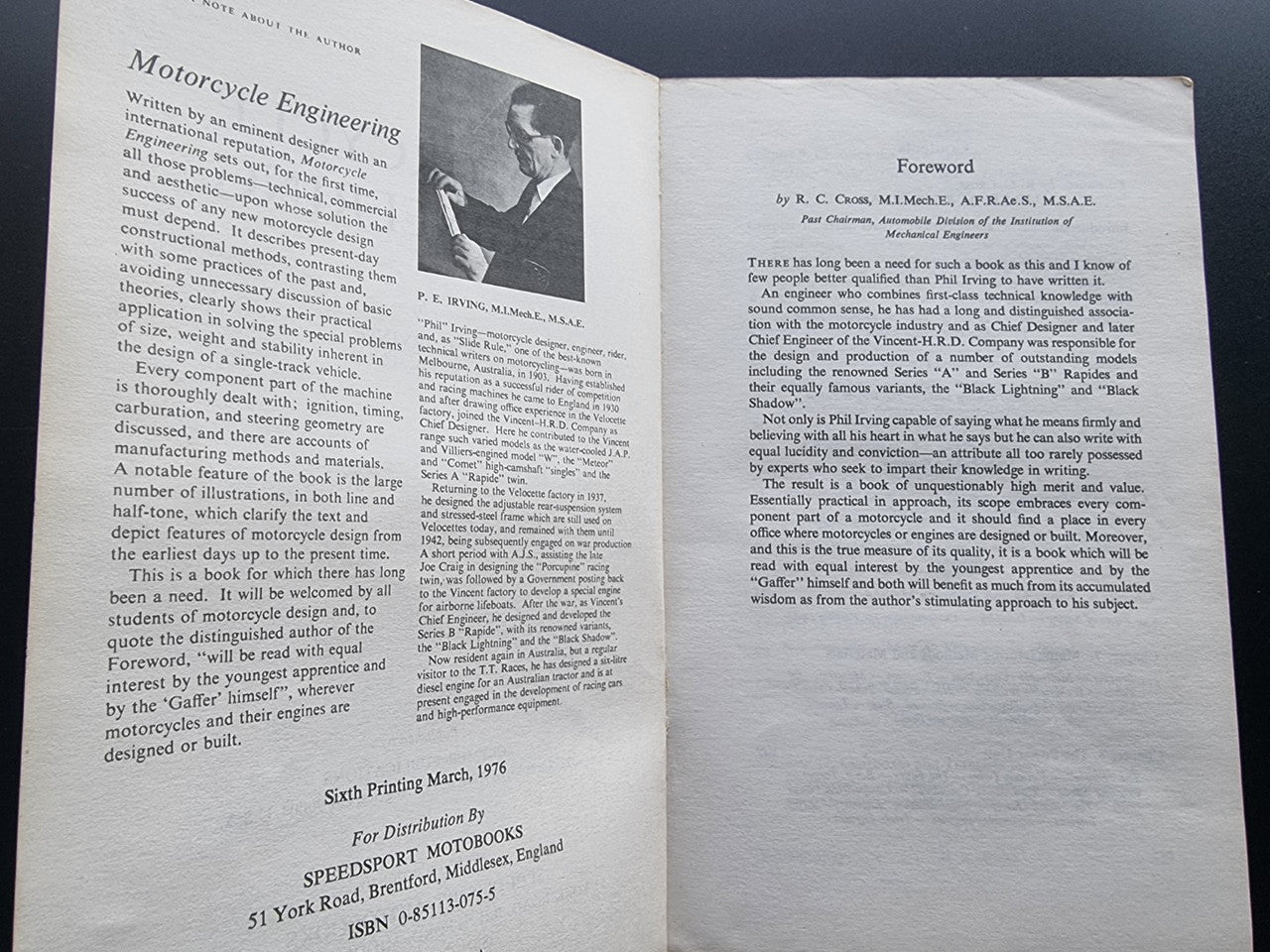 Motorcycle Engineering (Phil Irving, 1976)