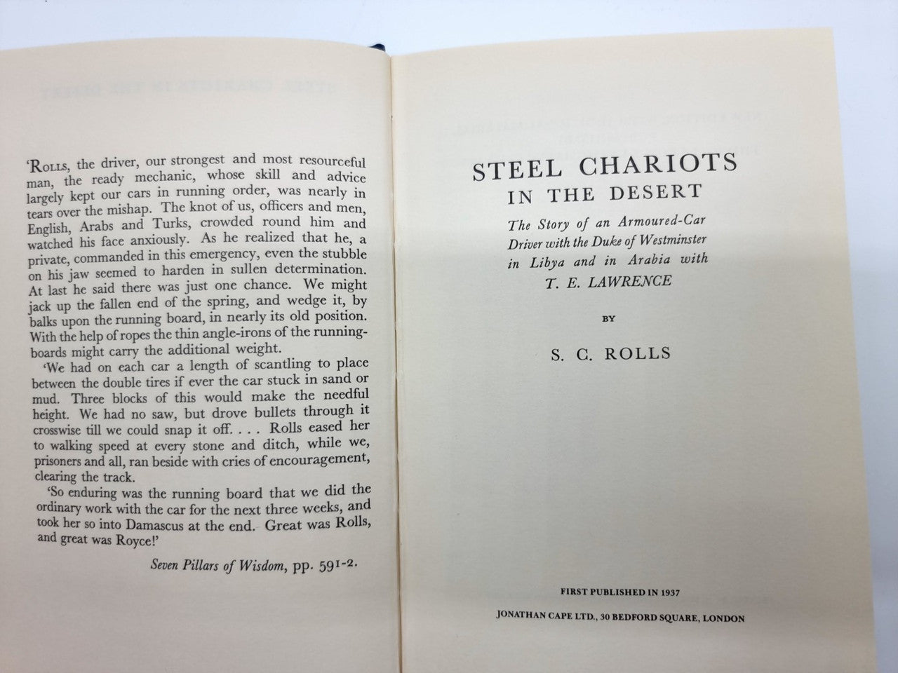 Steel chariots in the desert (S C Rolls 1988)