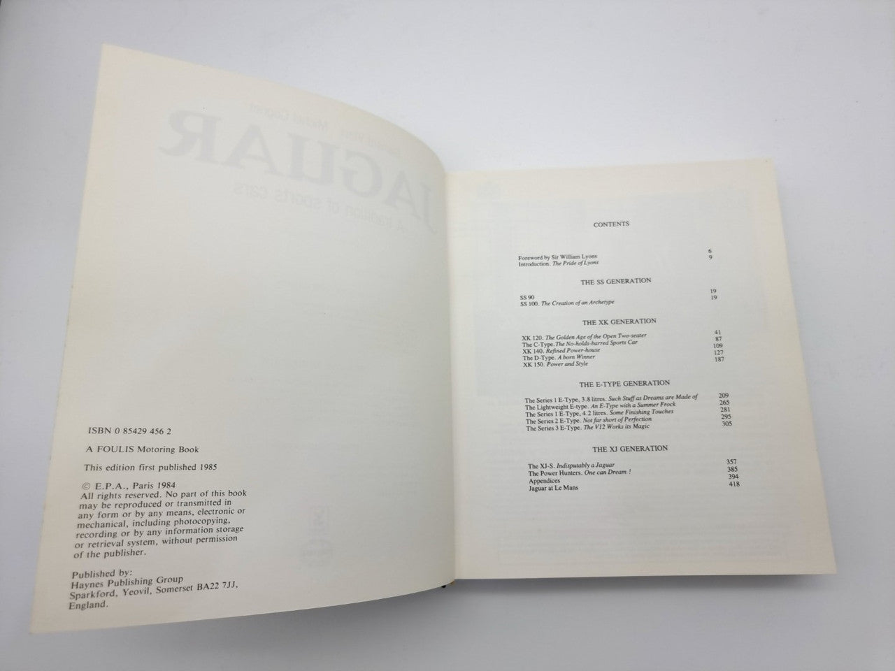 Jaguar A Tradition of Sports Cars (Bernard Viart, Michael Cognet, 1985) (9780854294565)
