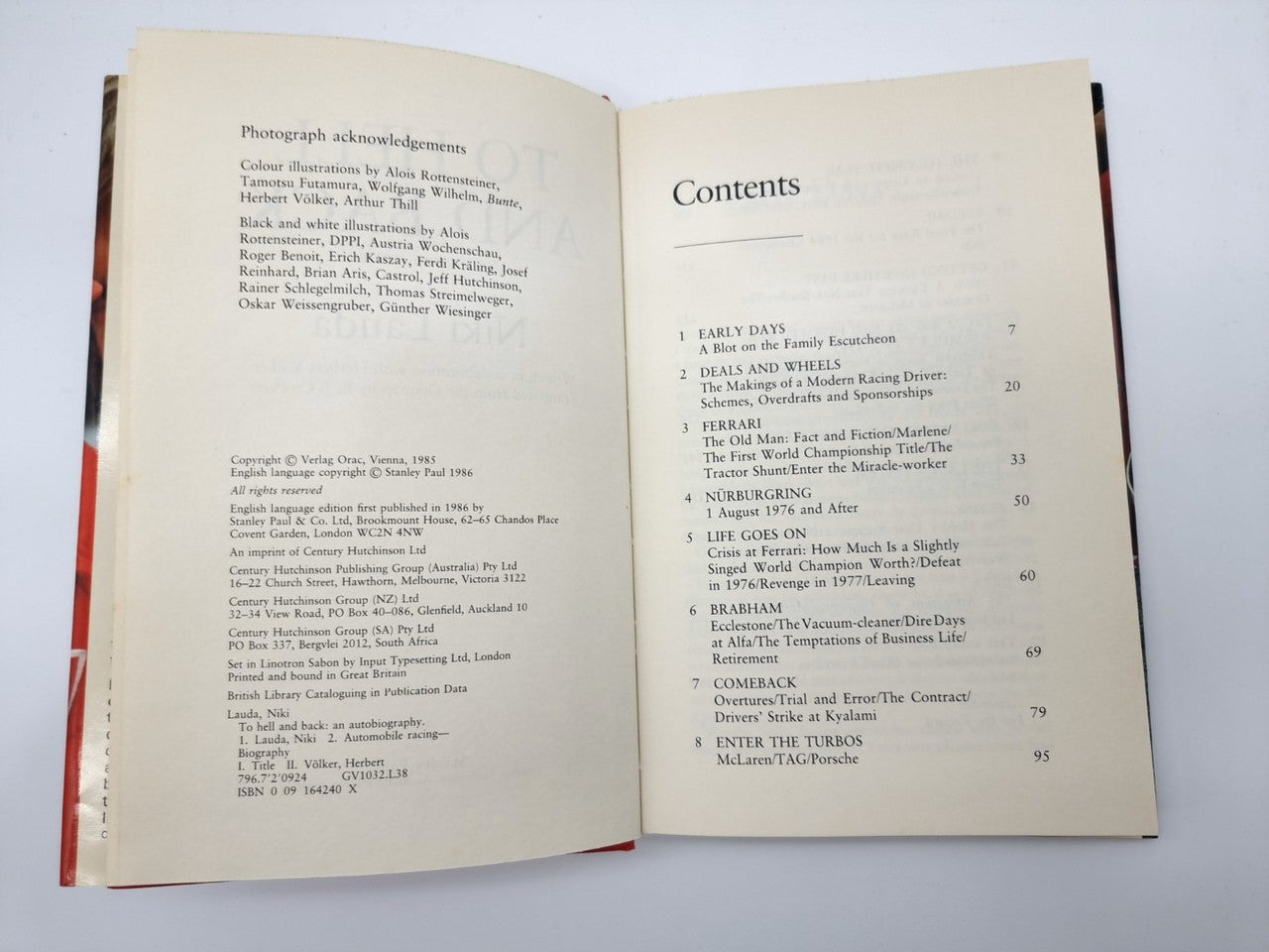 Open book showing Contents heading and numbered sections on the right page