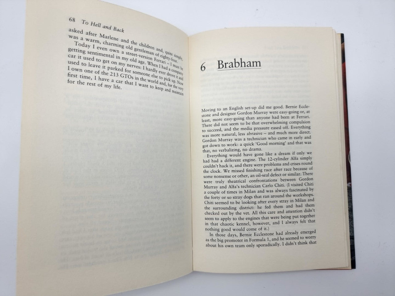 Open book spread with section title "Brabham" and columns of text