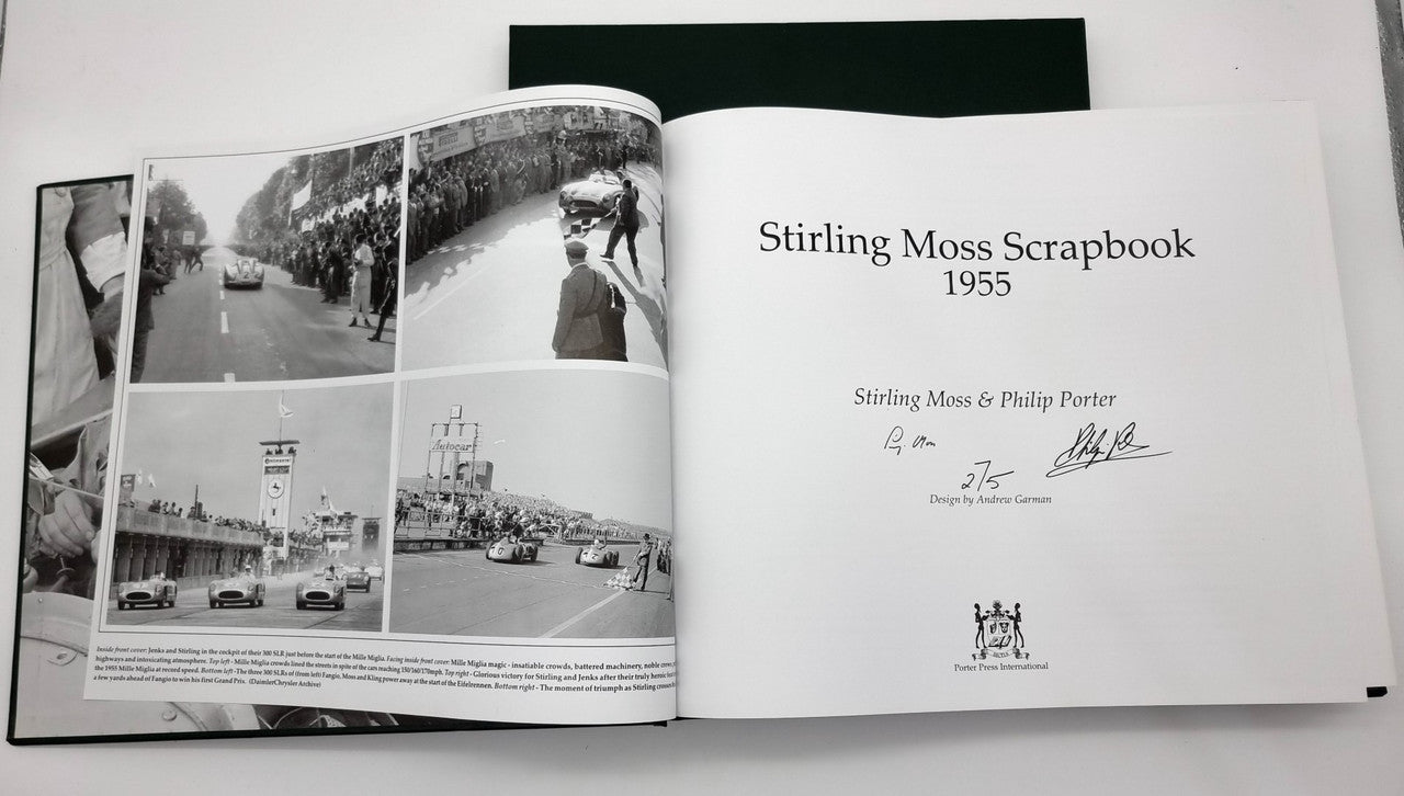 Stirling Moss Scrapbook 1955 (Leatherbound, signed by Stirling Moss & Philip Porter, 2005 (0955006813)