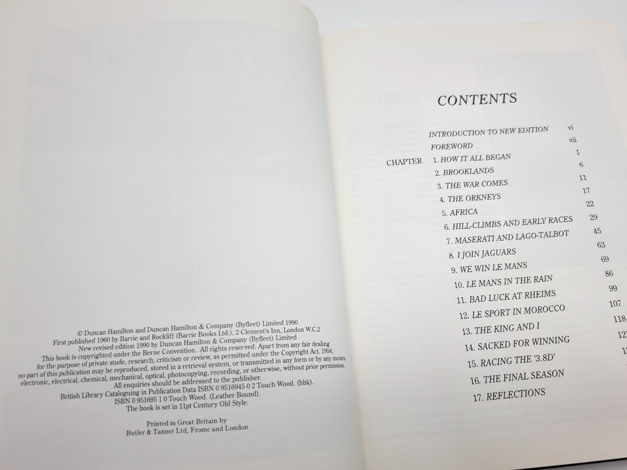 Open book pages showing contents and chapter list