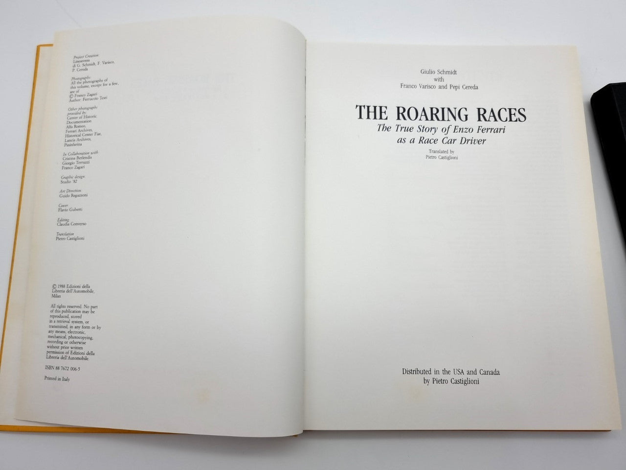 The Roaring Racers - The True Story of Enzo Ferrari Race Car Driver (Signed by Gigi Villoresi, 1988)