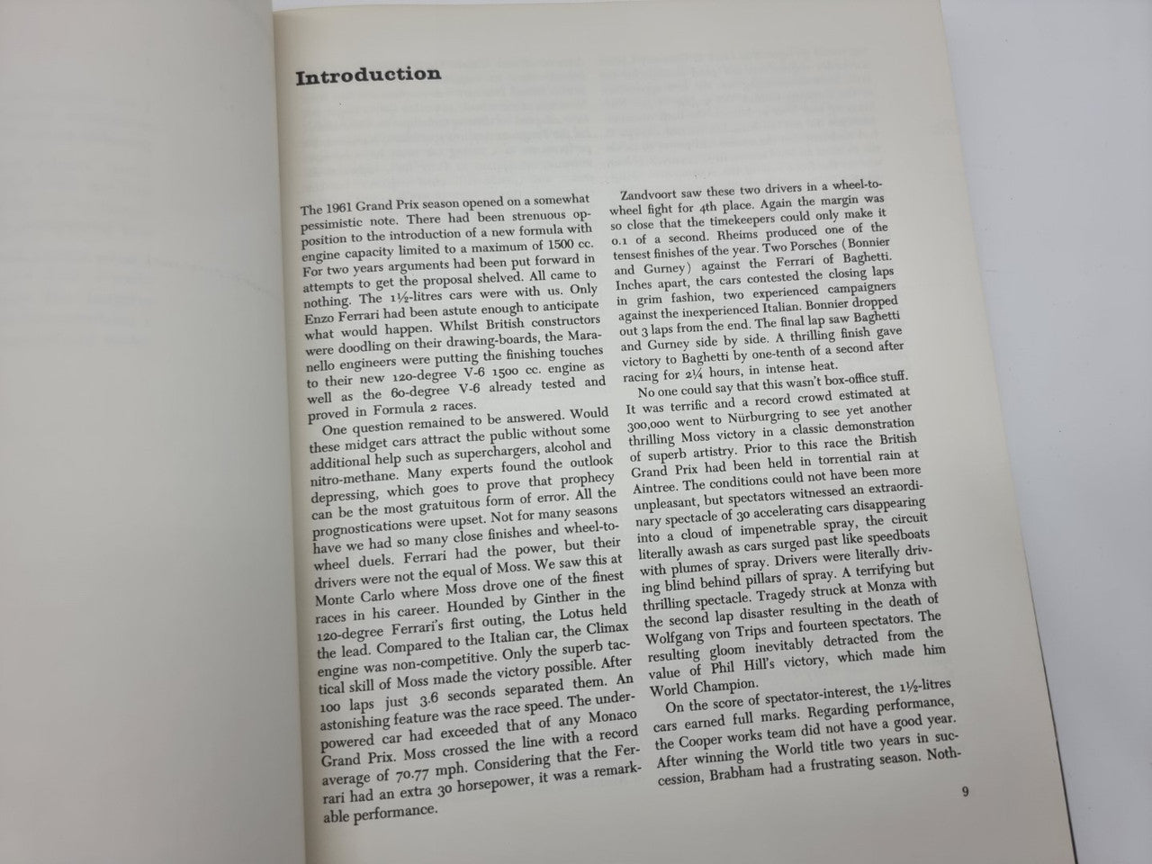 Grand Prix World Championship 1961 book open to introduction text