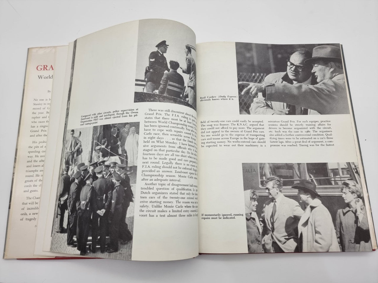 Grand Prix World Championship 1961 book open to photo collage with captions