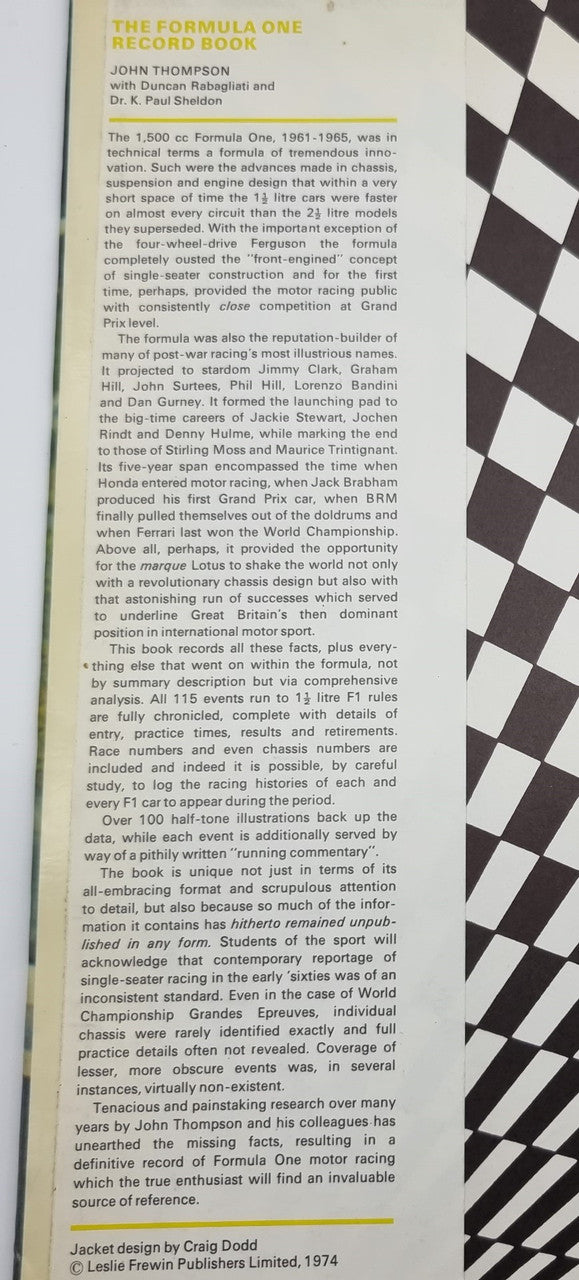 Formula One Record Book (John Thompson, 1974)