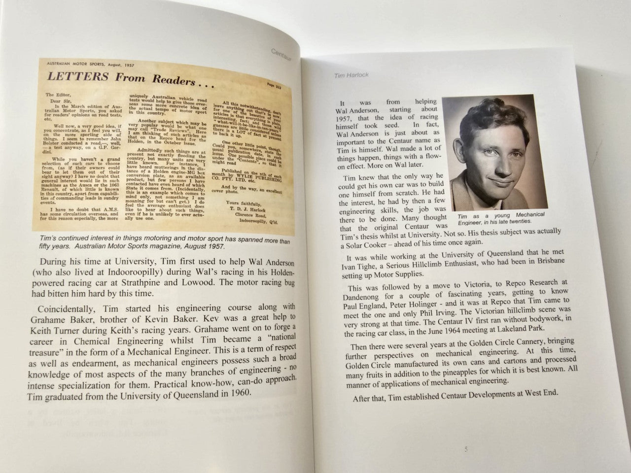 Book pages titled Letters From Readers with two columns of printed text
