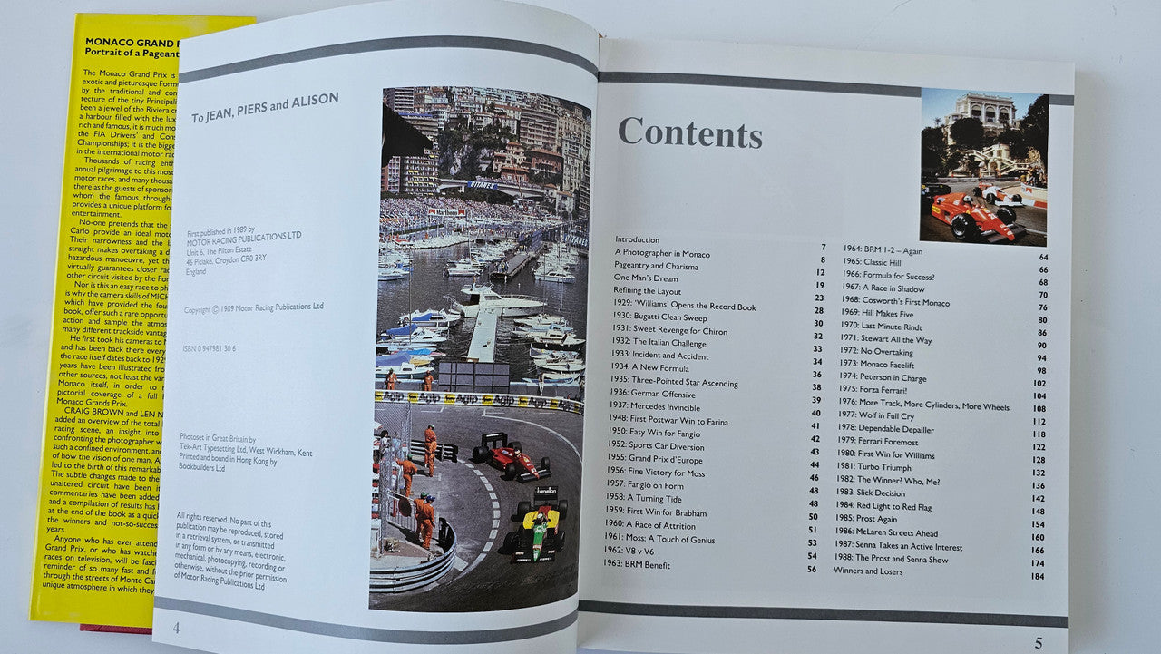 Photo book open to Contents page with track photo and chapter list