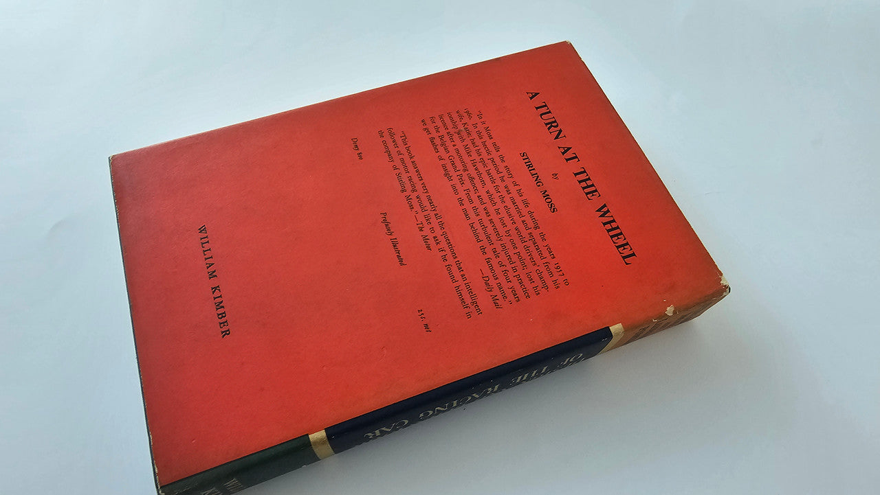 Signed racing car design book, red back cover with printed author text