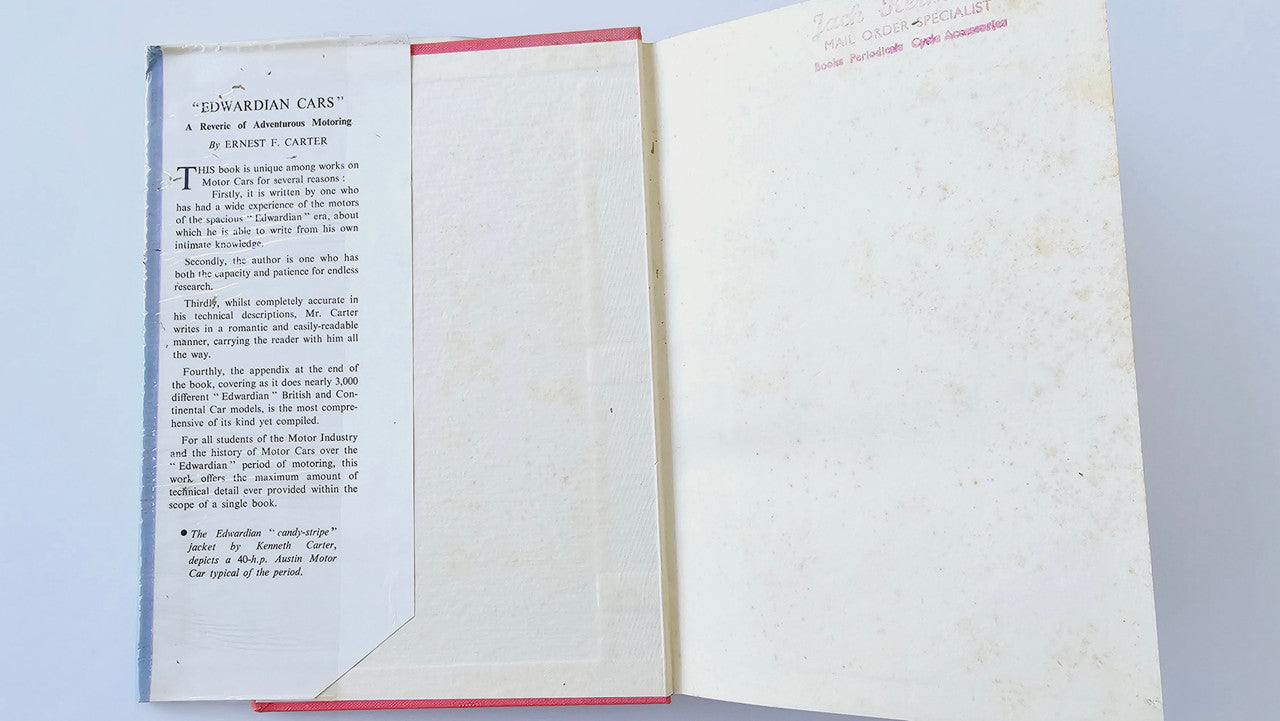 Open book showing left page text block and blank right page