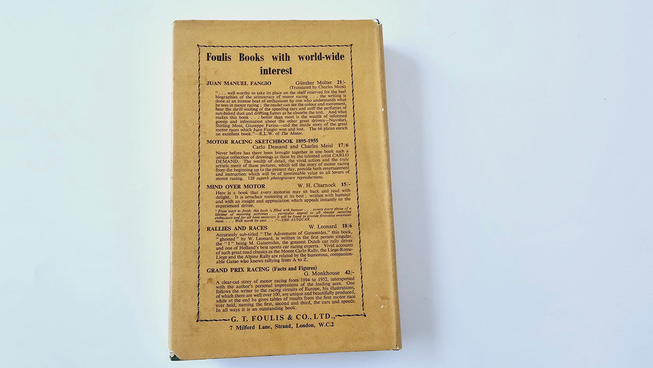 Back cover of vintage book with printed publishing details and book listings.