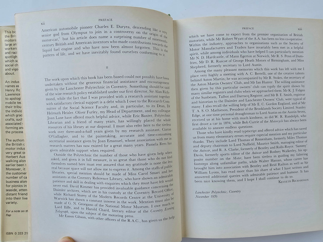 Book open spread with chapter narrative text across both pages