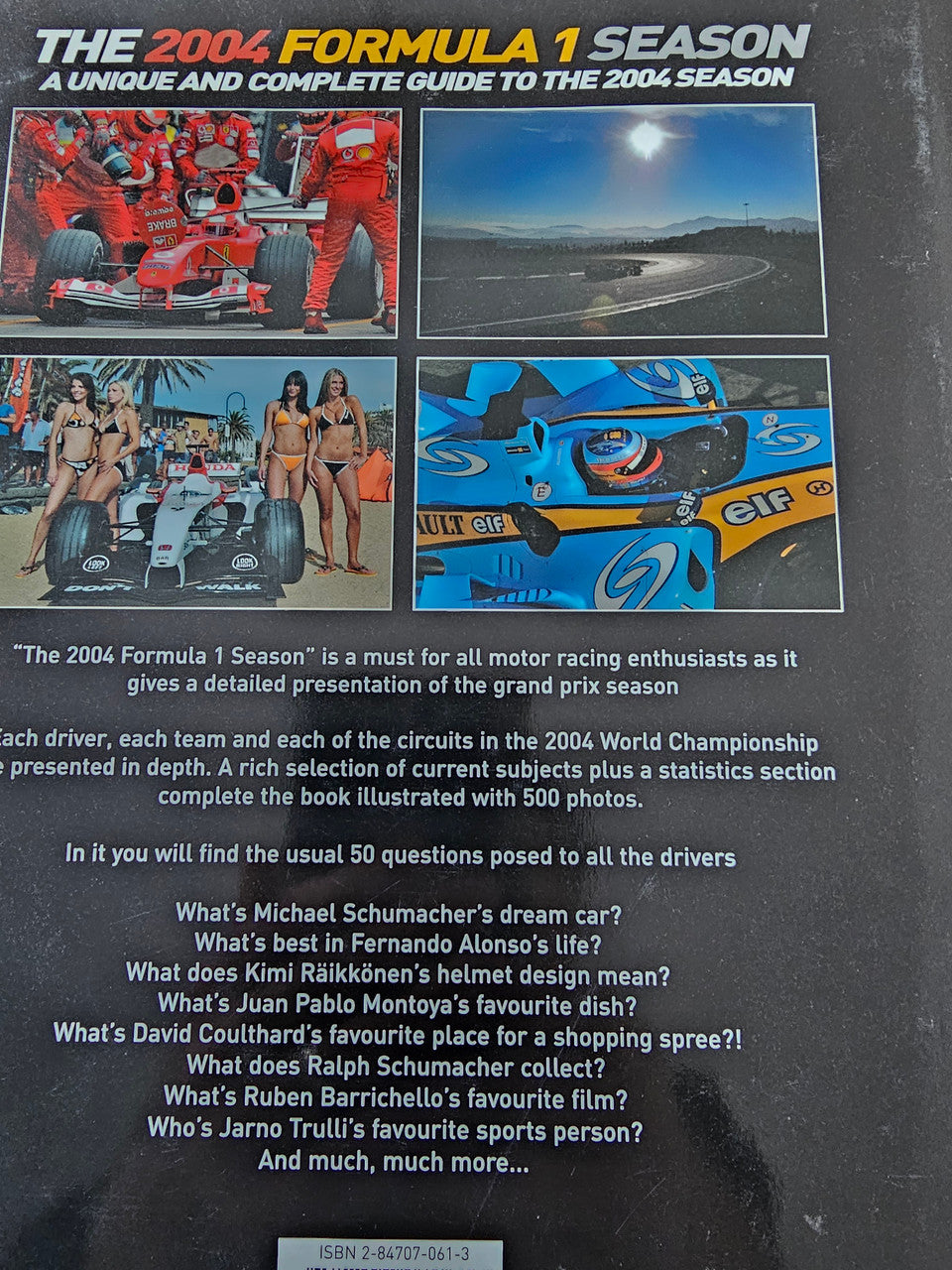 Open guidebook spread with race photo collages and section text