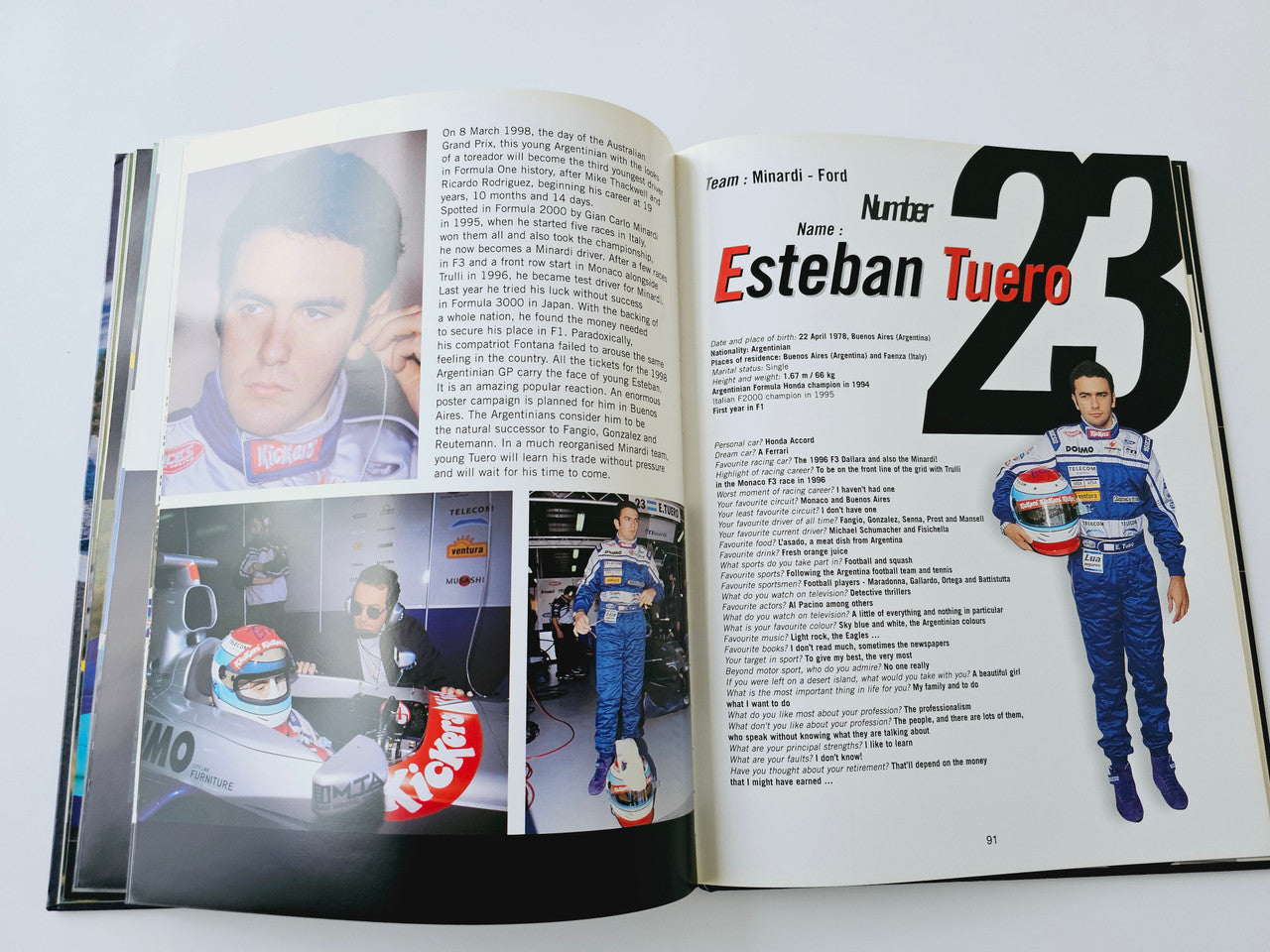 F1 driver page for Esteban Tuero, number 23, with portrait and photos