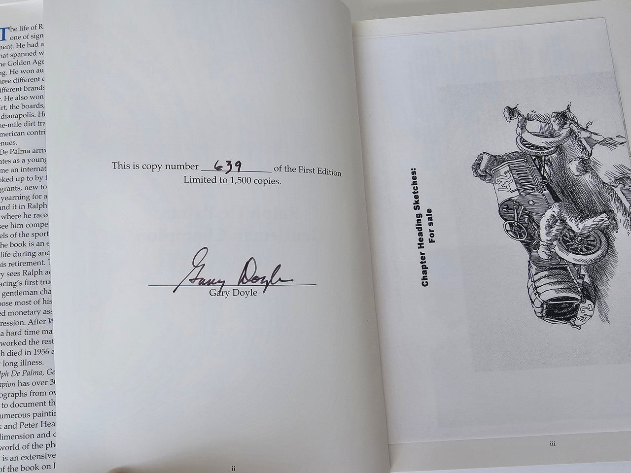 Signed inside page with Gary D. Doyle signature and limited edition number text