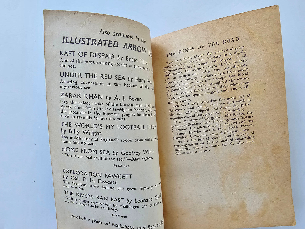 Book page spread with “ILLUSTRATED ARROW” header and small printed paragraphs
