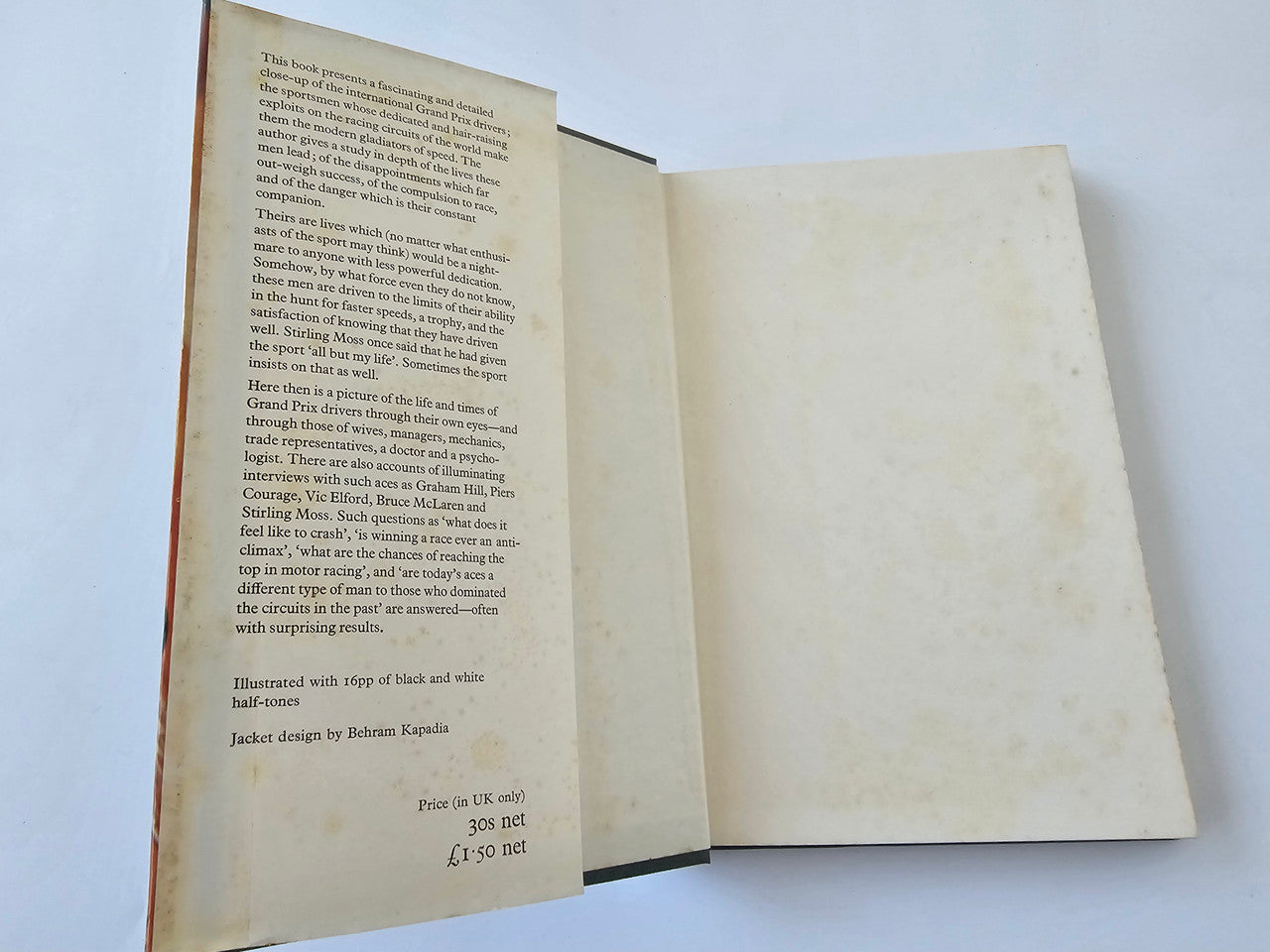 Open book showing printed chapter text on one page and blank page on the other