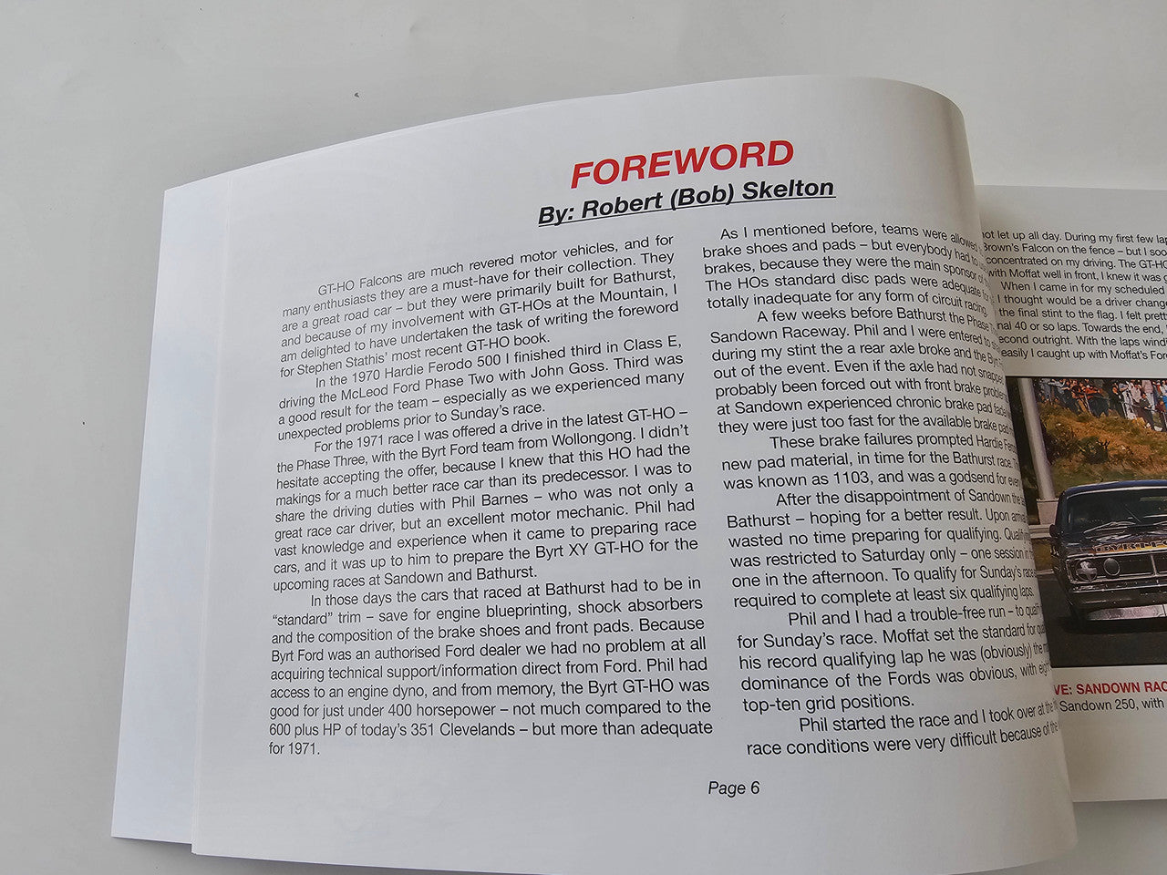 Paperback book open to FOREWORD with By Robert (Bob) Skelton heading