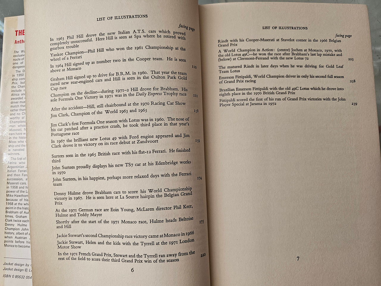 Book spread showing a 'List of Illustrations' page and surrounding text.