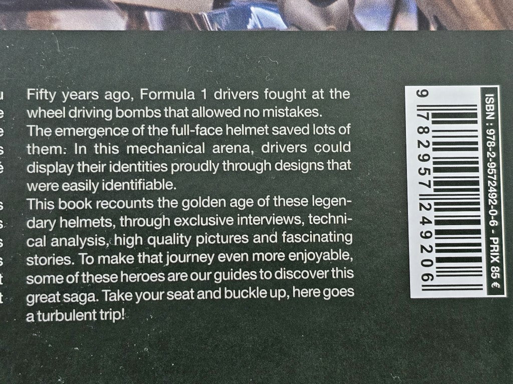 Hardcover book back cover with barcode sticker and text block