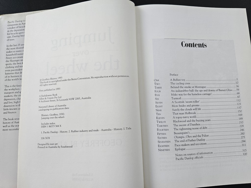 Book open to “Contents” page with section list in a clean, single-column layout