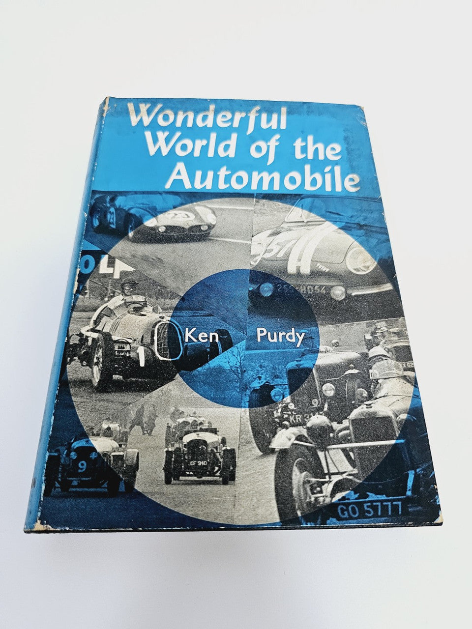 Wonderful World of the Automobile book with blue cover collage and "Ken Purdy".