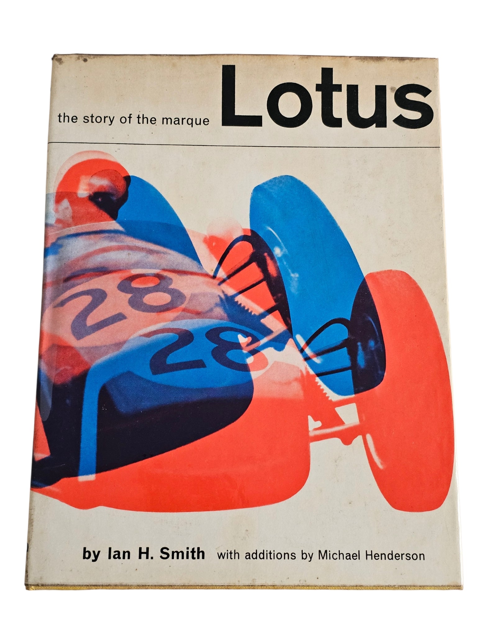 Book cover of 'Lotus: the story of the marque' with a racing car illustration.