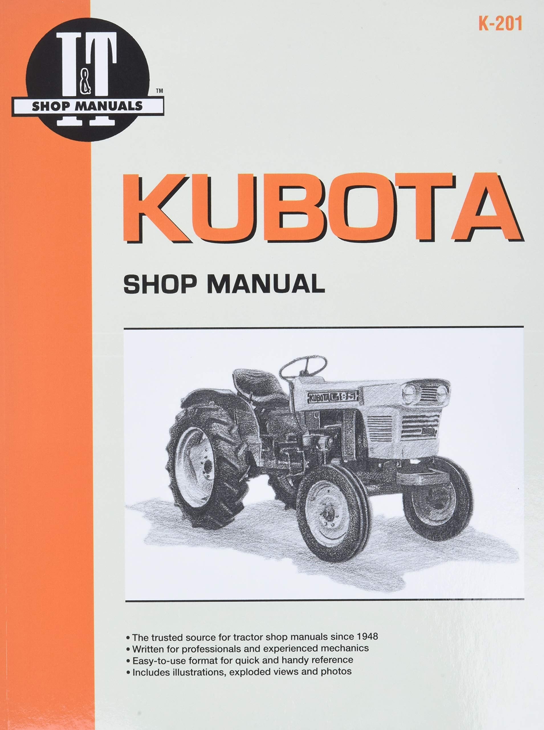 Kubota Model L175-L355 & B5100 & B7100 Tractor Service Repair Manual (K-201)