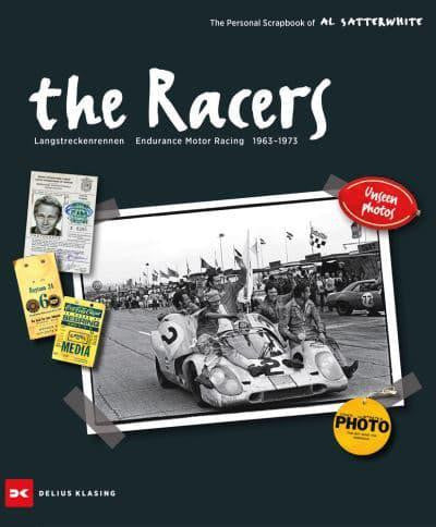 Racing history book cover with the Racers title and vintage endurance sports car photo