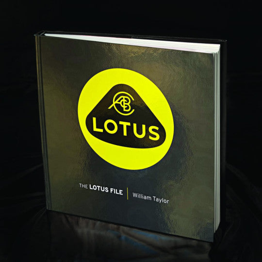 The Lotus File book cover with yellow circular Lotus logo and black title text