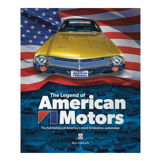 American Motors history book cover with yellow classic car and American flag
