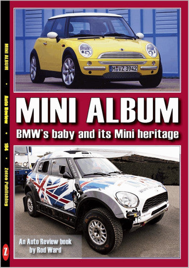 Mini album book cover with yellow classic Mini and white Union Jack Mini cars