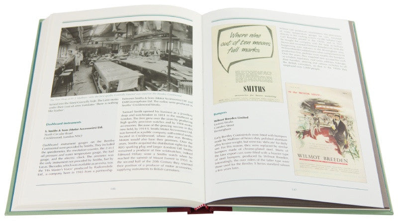 Open hardcover book with black-and-white images and columns of text