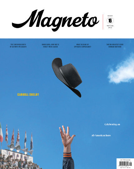 Magneto magazine issue 16 Winter 2022 with blue cover and black shoe illustration