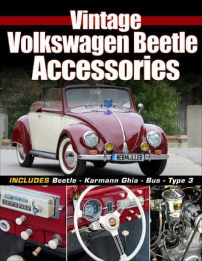 Vintage Volkswagen Beetle accessories book cover with red and white convertible Beetle