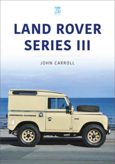 Land Rover Series III classic off-road SUV, beige body with black trim, side view