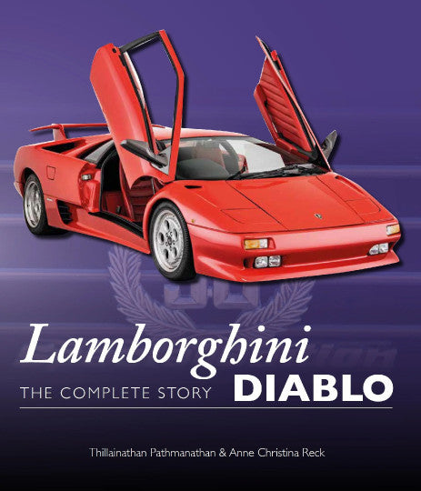 Book cover featuring red Lamborghini Diablo sports car with scissor doors open