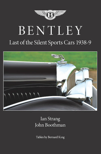 Bentley book cover with classic car front and winged 8 logo