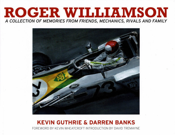 Roger Williamson memoir book, cover with racing car and text title
