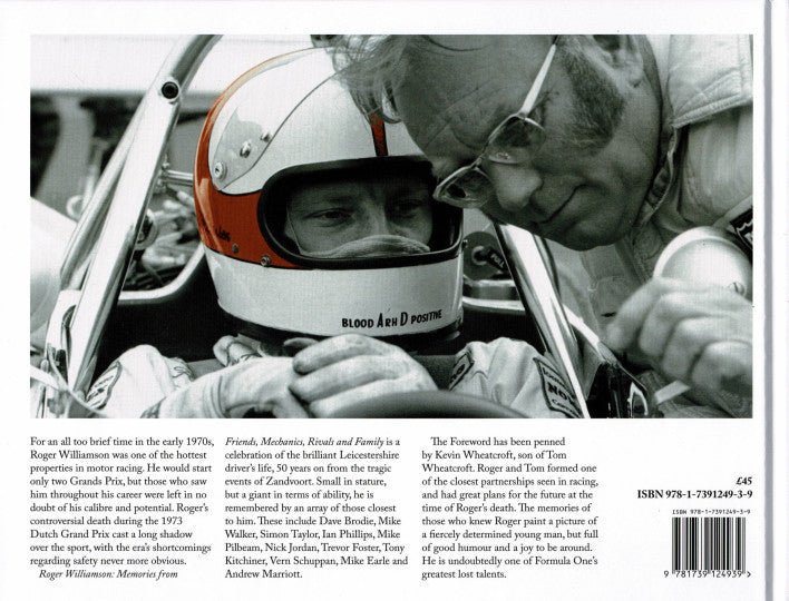 Roger Williamson memoir book, photo of drivers in cockpit with helmet and hands