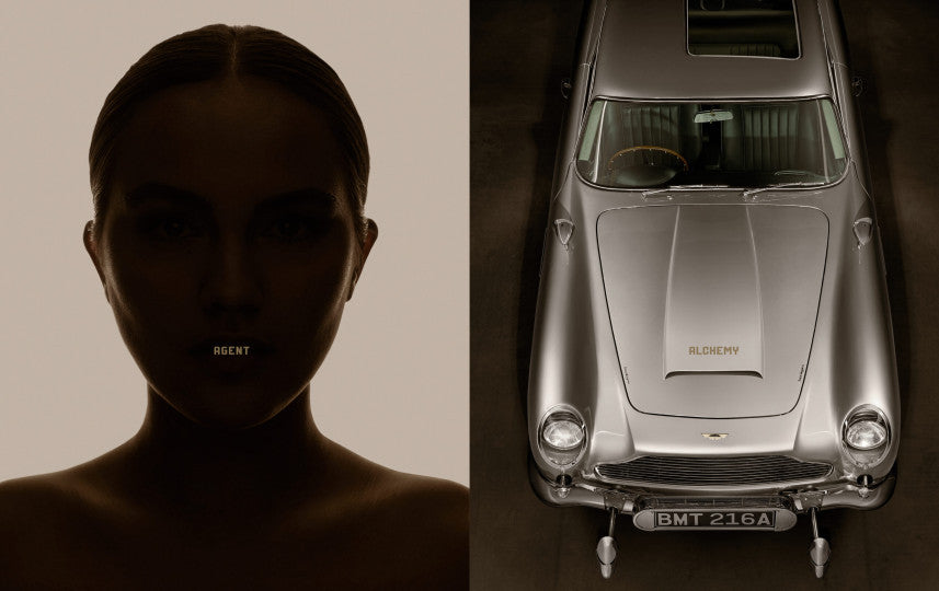 Magneto magazine issue cover with portrait silhouette and front view of silver car