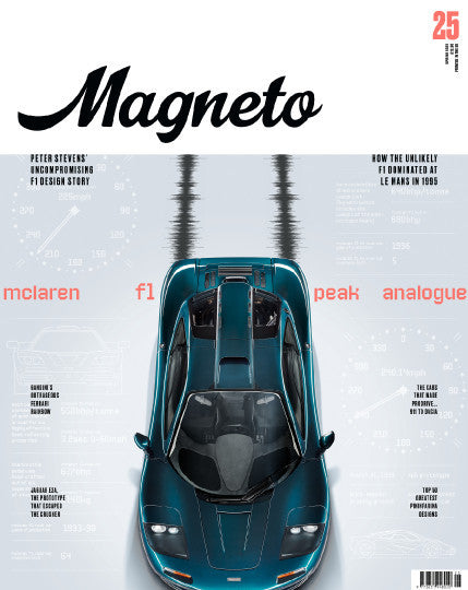 Magneto magazine issue 25 spring 2025 cover with teal sports car and Magneto title