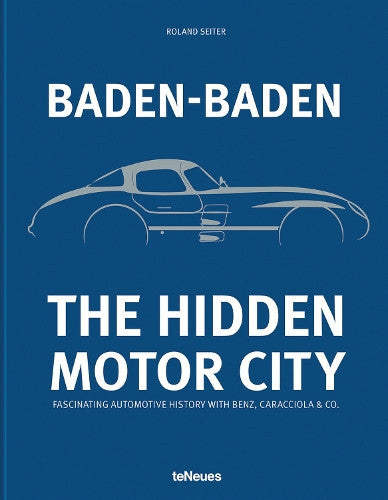 Baden-Baden book cover with car line illustration and title text, teNeues.
