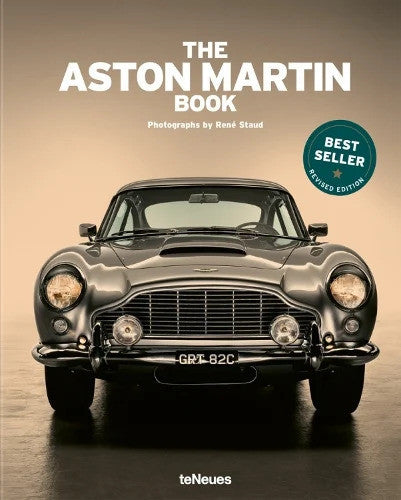 Aston Martin book cover with classic car front and Best Seller badge