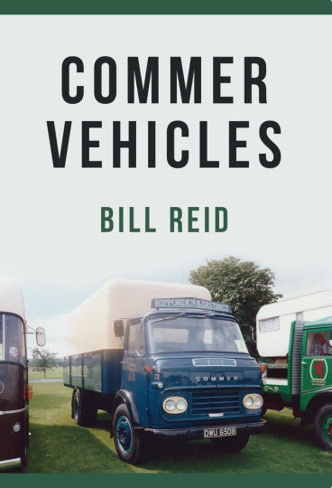 Blue Commer truck art print with COMMER VEHICLES and Bill Reid text