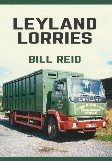 Leyland Lorries Bill Reid lorry print: green cab, red chassis, dark green trailer